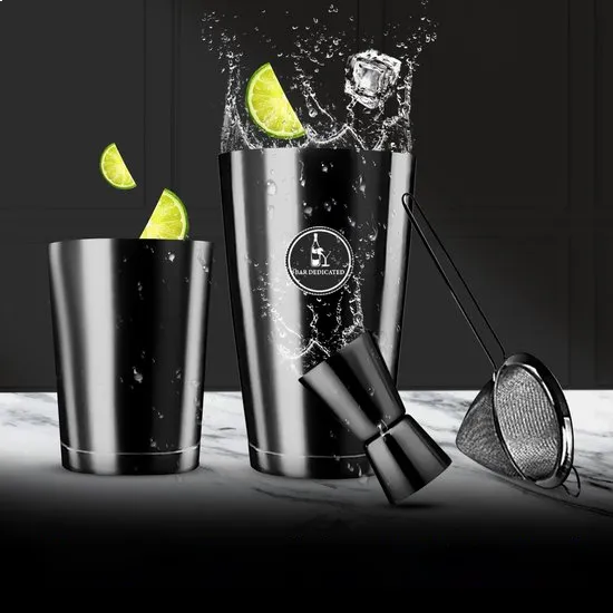 Bar Dedicated Black Boston cocktailshaker zwart