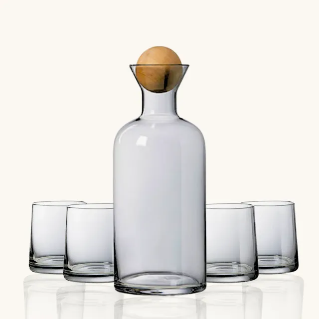 Memoire Acqua di Fumo waterkaraf 1,2l met 4 glazen gerookt