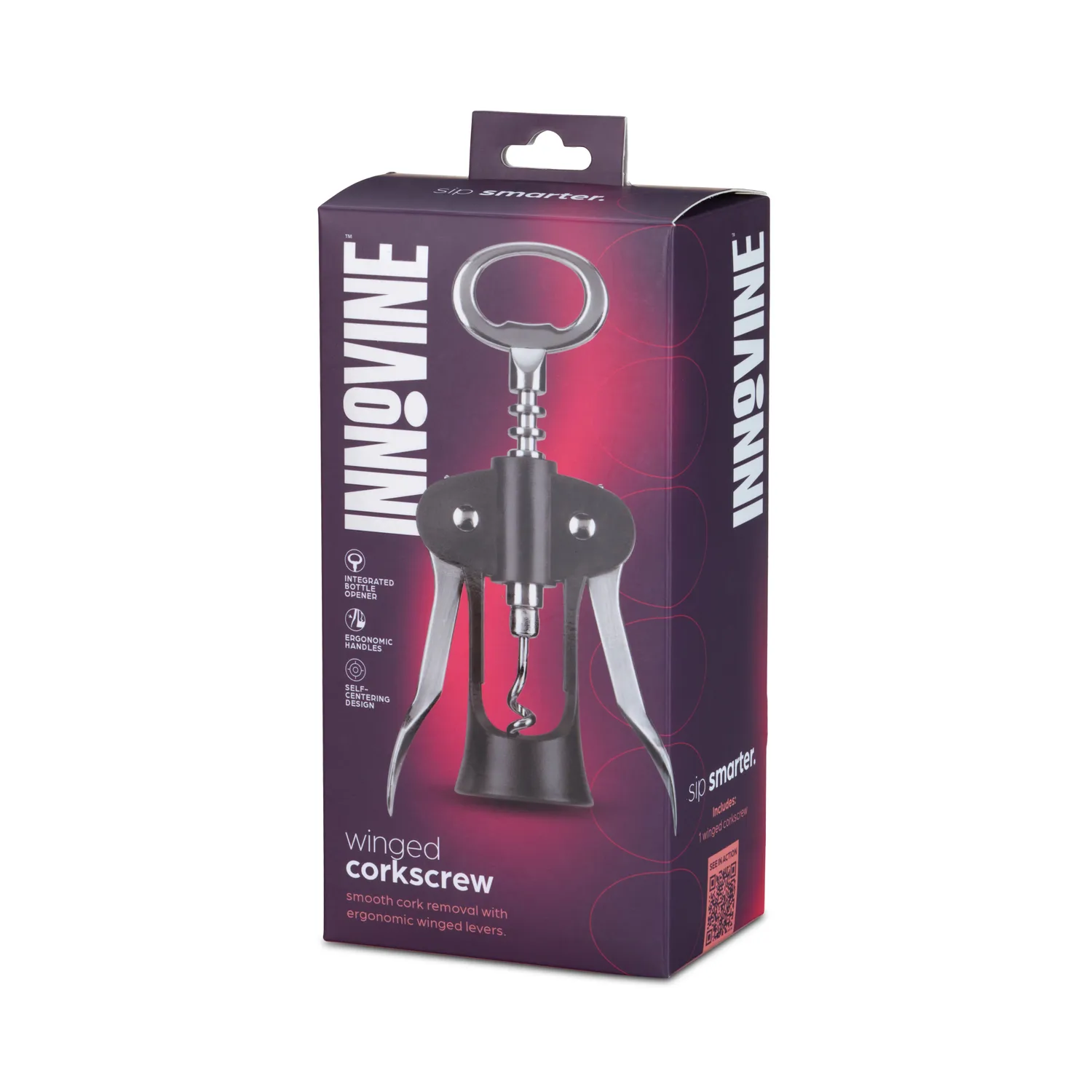 Innovine Serve Winged vleugelkurkentrekker zilver flesopener