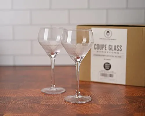 Amehla x Educated Barfly Teardrop Handblown Nick and Nora Coupe cocktailglazen
