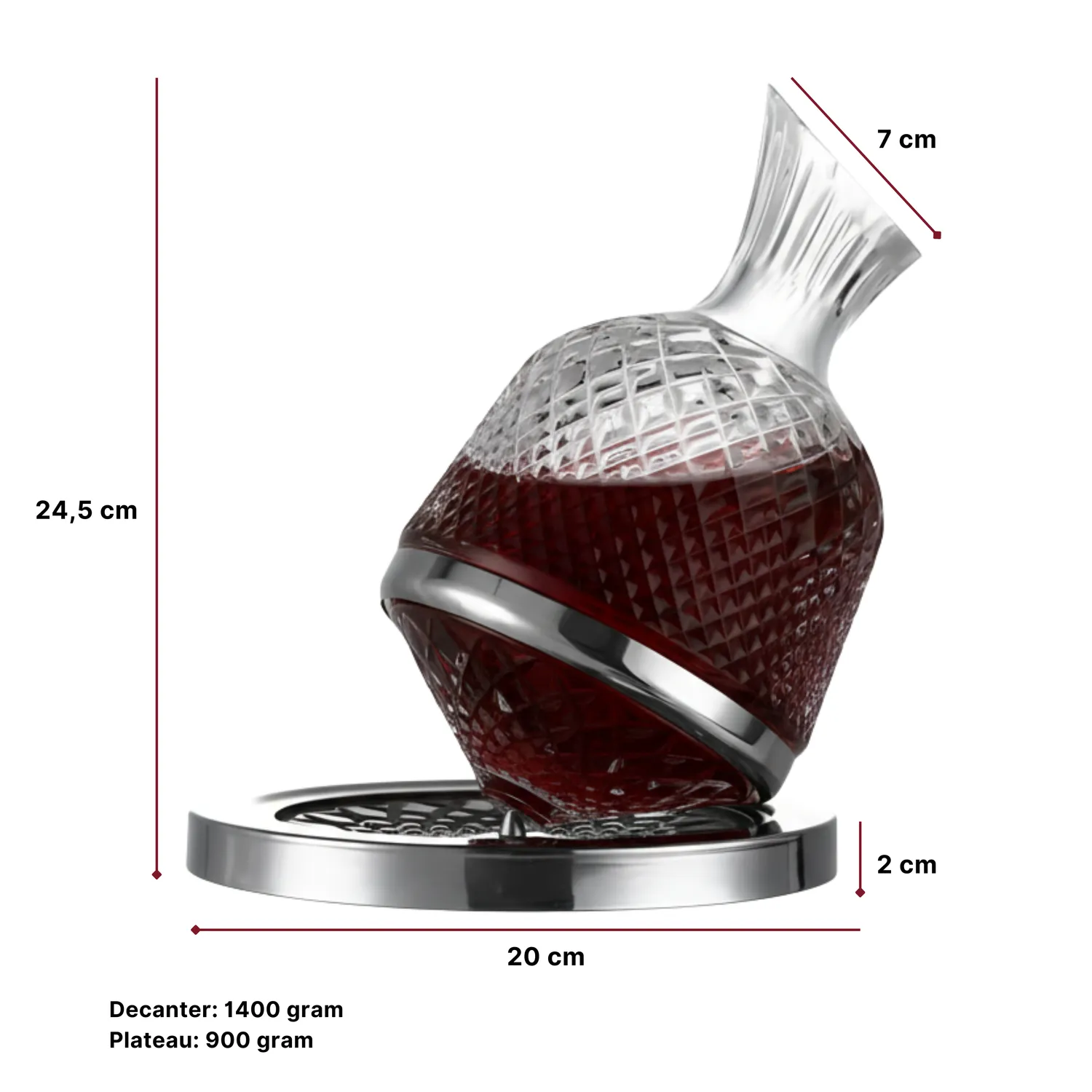 Memoire Tourner Decanter decanteerkaraf met draaiplateau