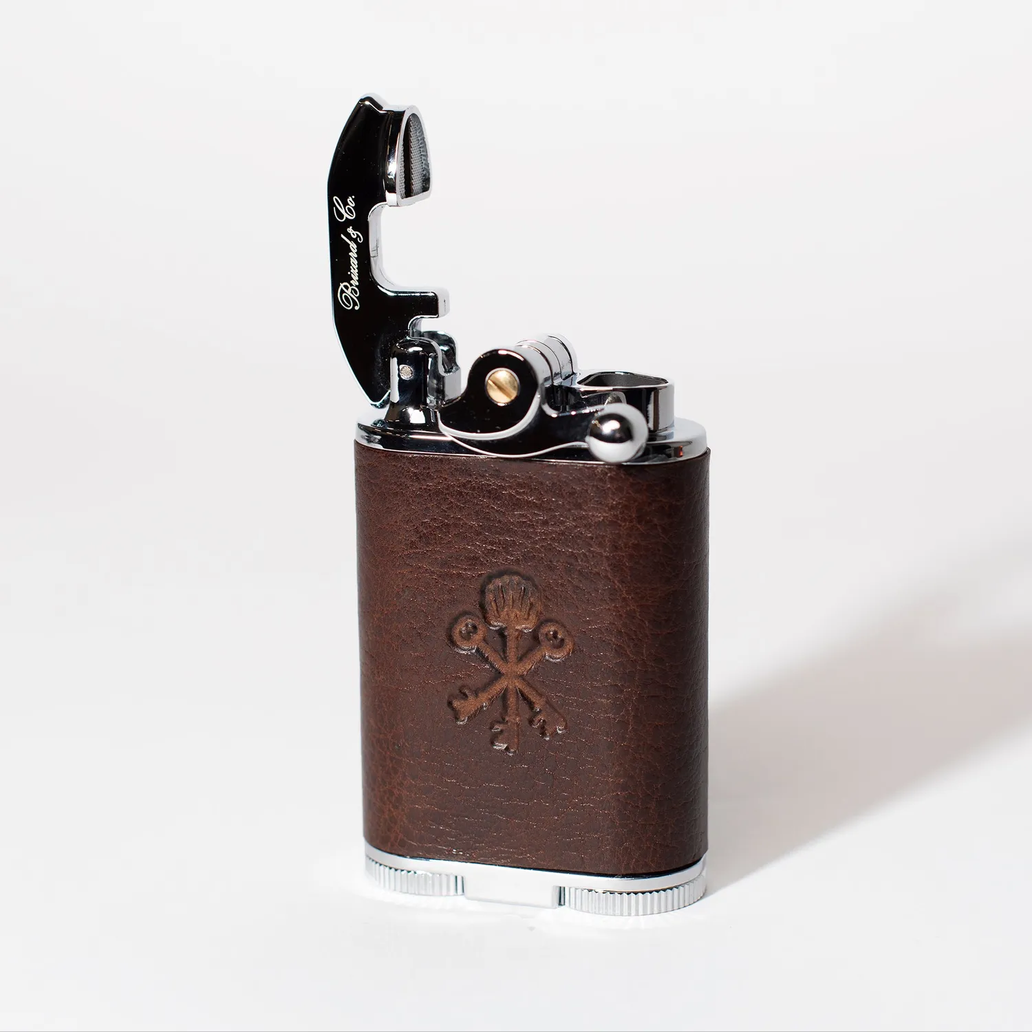 Pappy & Company Custom Table Lighter Gatsby tafelaansteker antiek zadelbruin leer