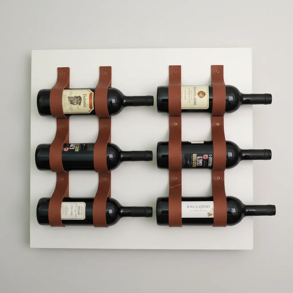 Memoire Anello wijnrek 1 fles vegan leer wand