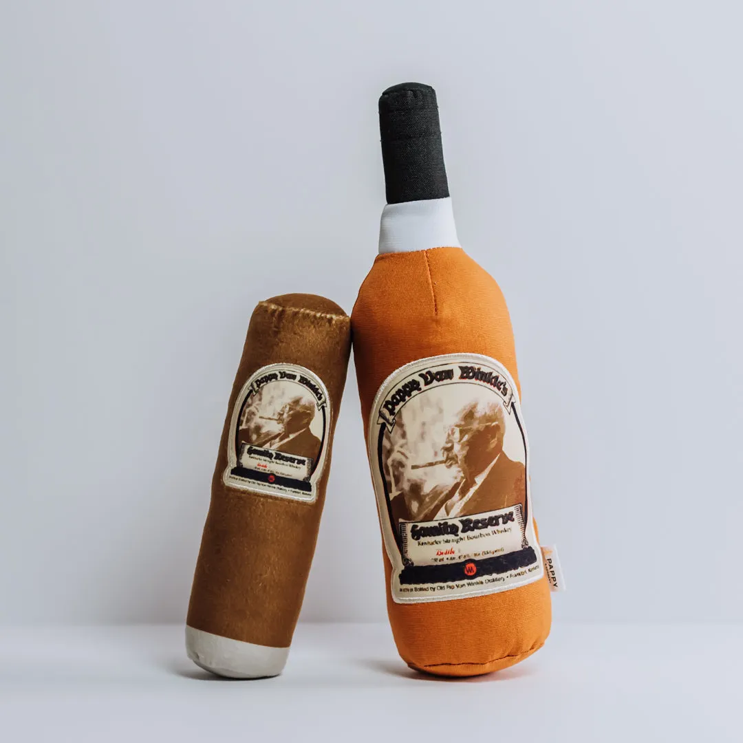 Pappy Van Winkle Pappy Bottle canvas hondenspeeltje met pieper