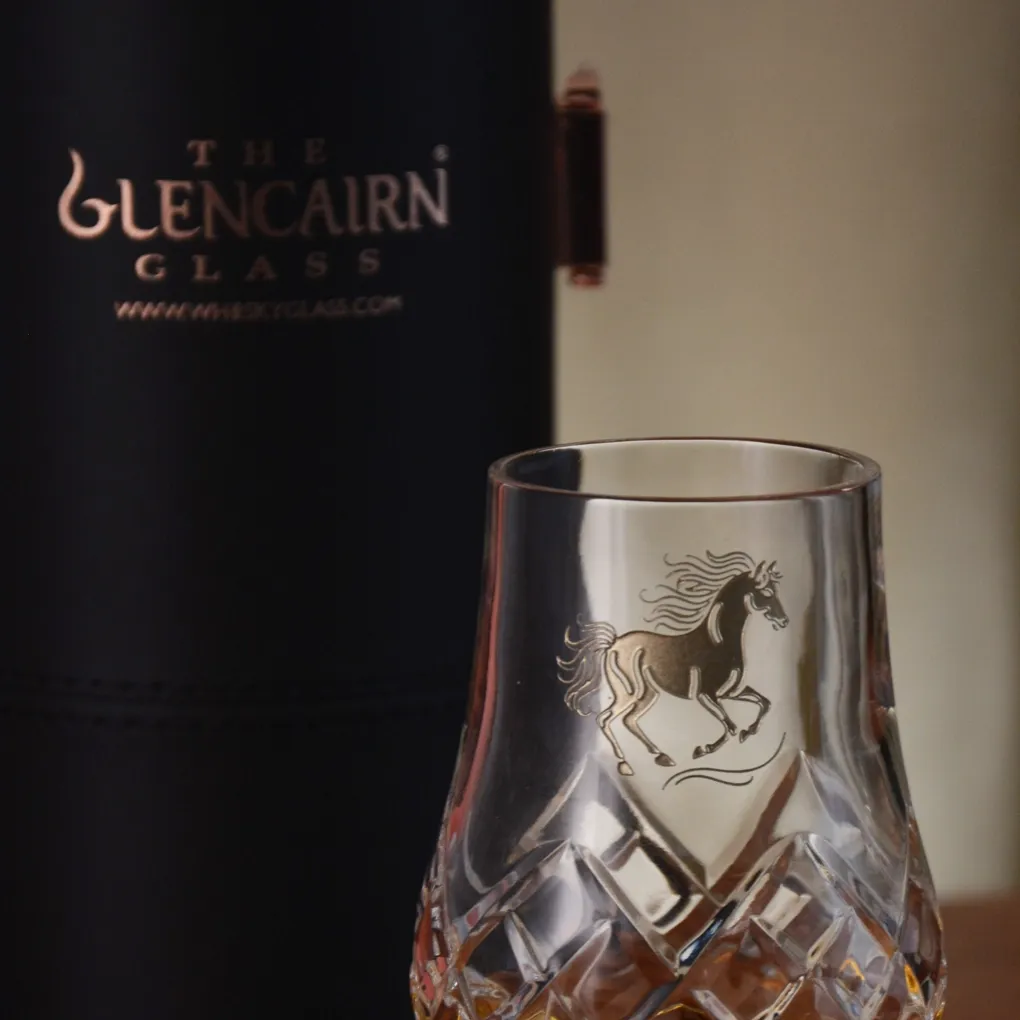 The Glencairn Glass Lunar New Year Horse Cut Glencairn Glass Travel Set