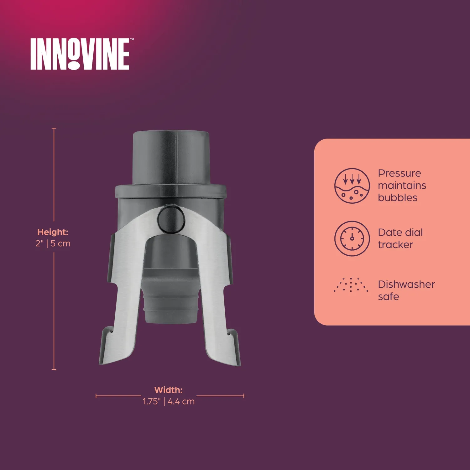 Innovine Save Champagne Saver champagnestop graphite