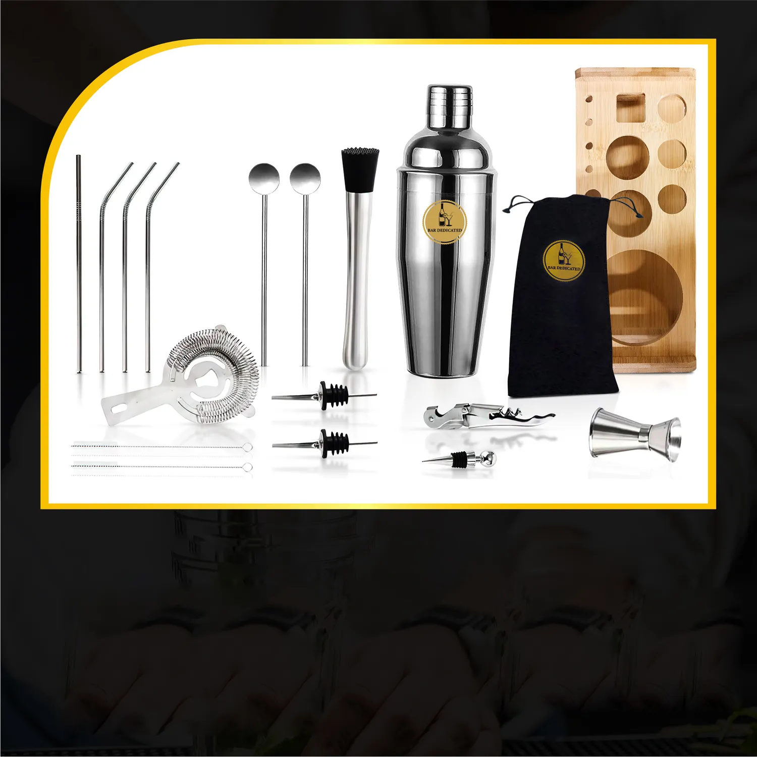 Bar Dedicated cocktailset 16-delig met standaard