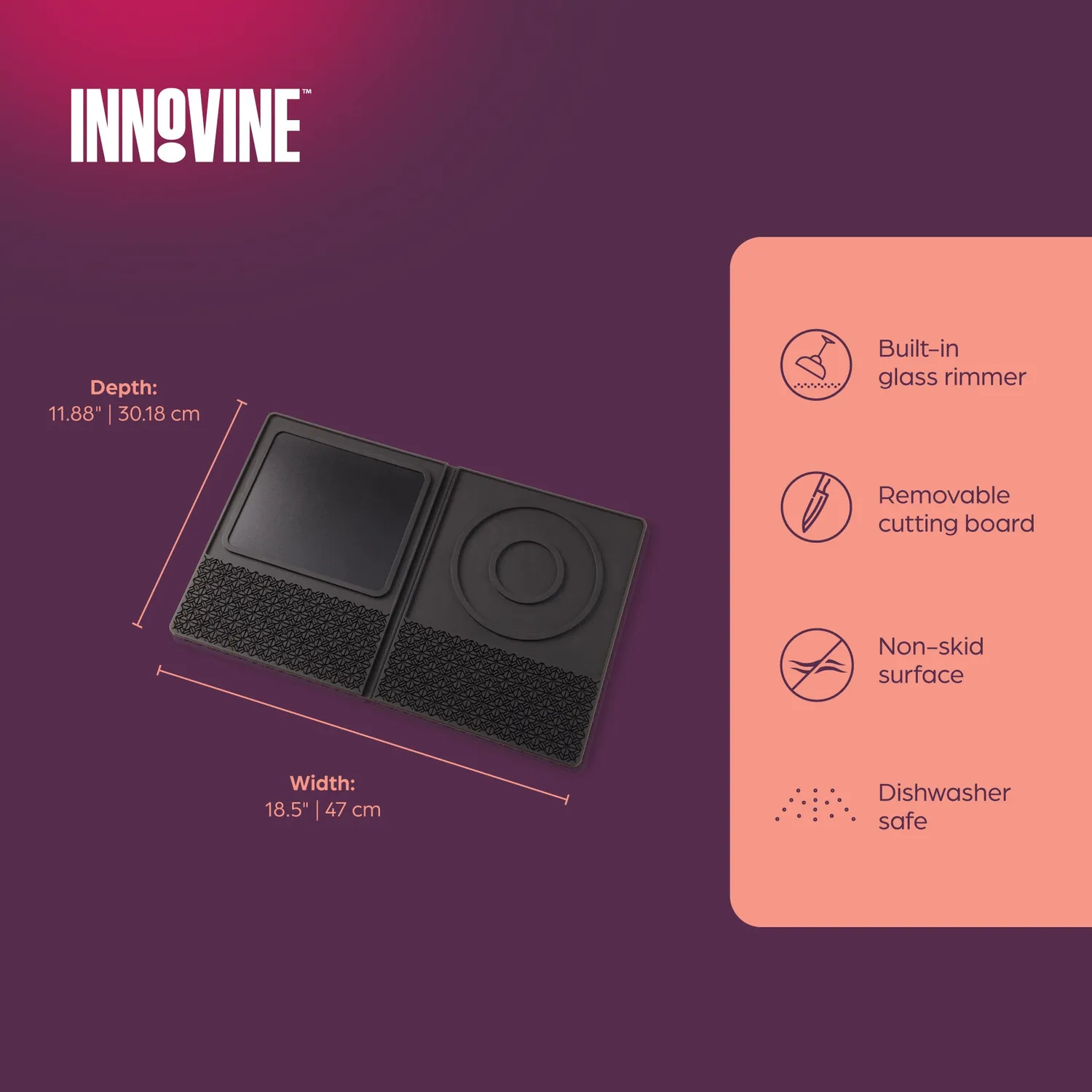 Innovine Mix bar mat 3-in-1 met snijplank siliconen