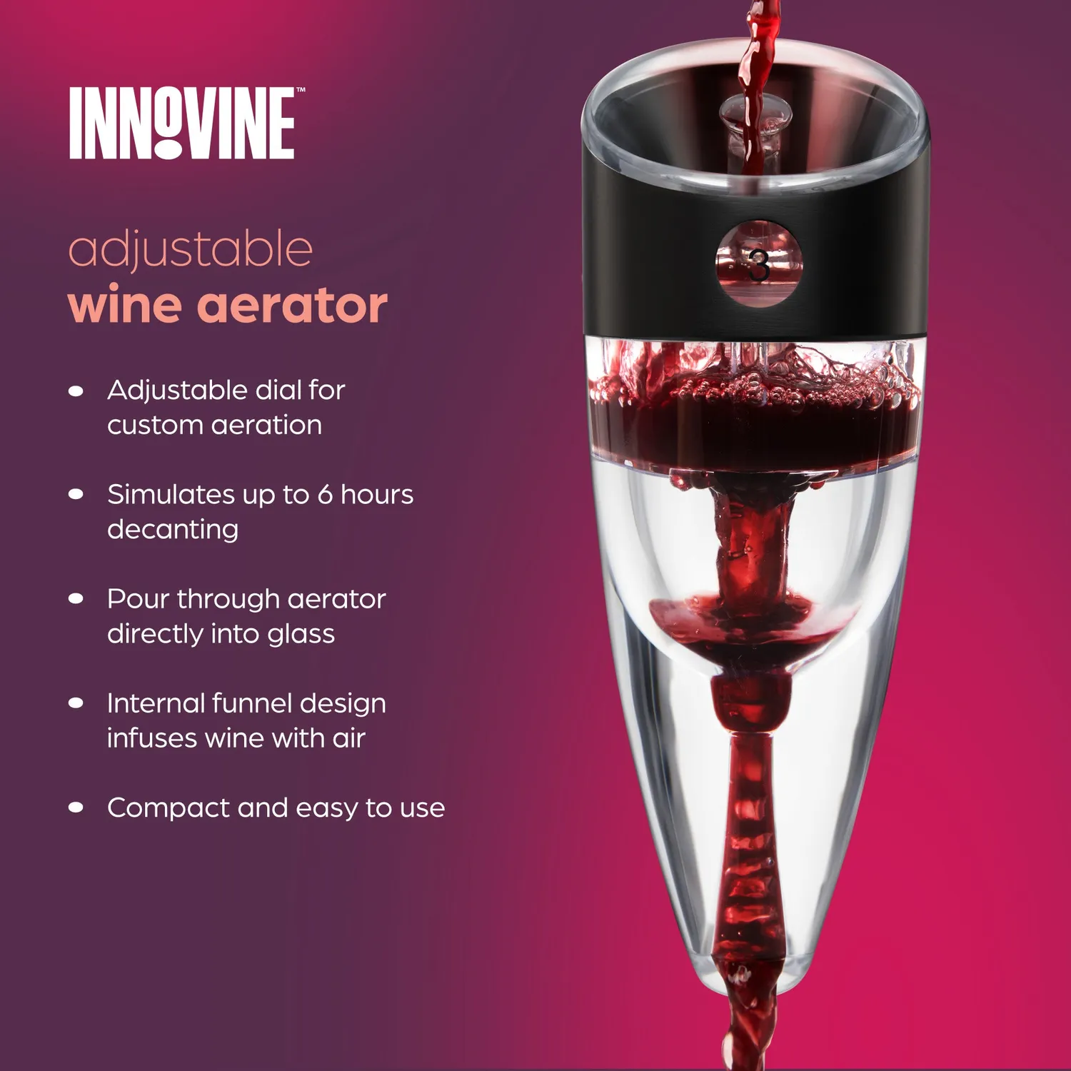 Innovine Serve Adjustable Wine Aerator wijnbeluchter