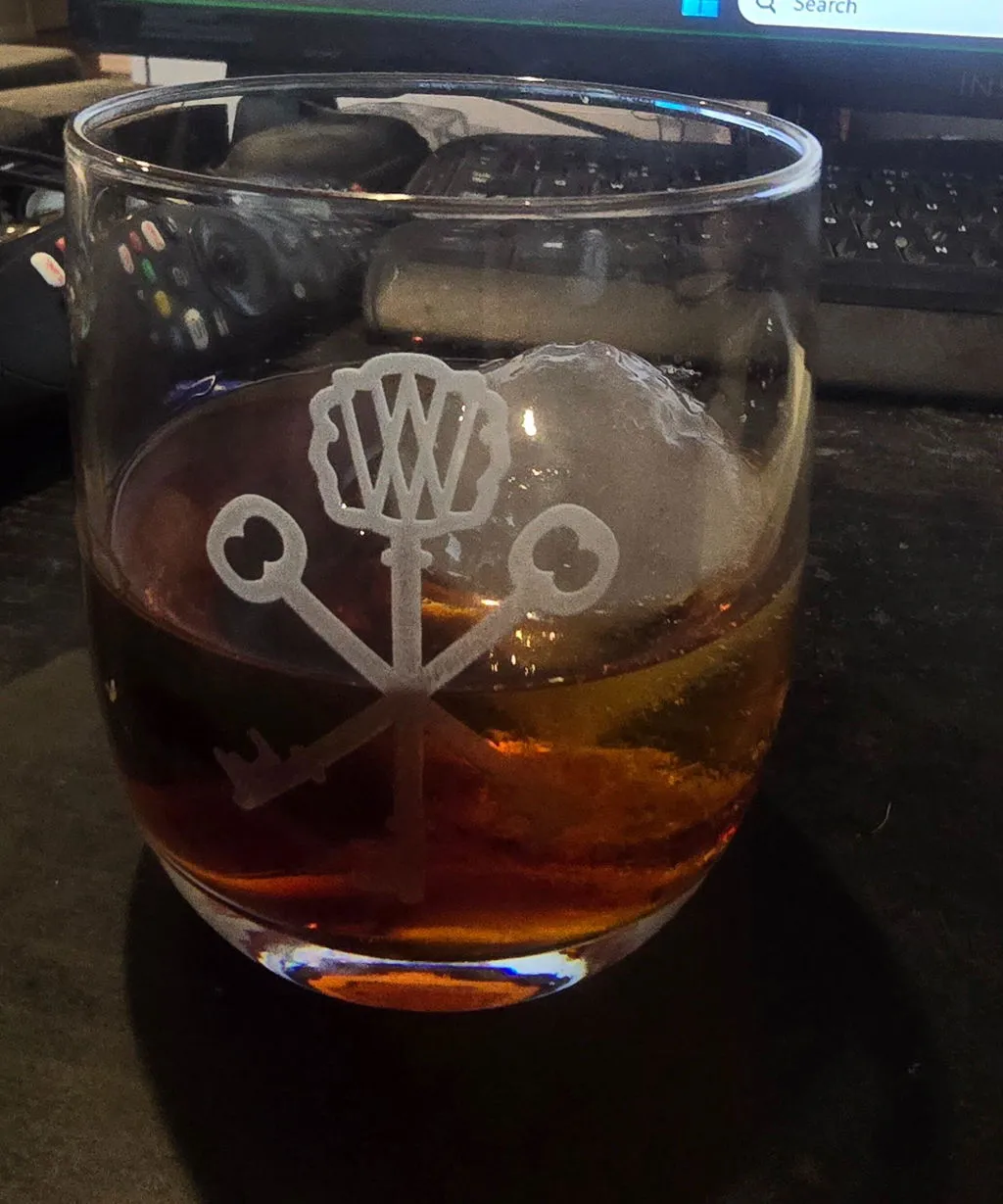 Pappy Van Winkle Key-etched Crystal Old Fashioned glazen set van 2