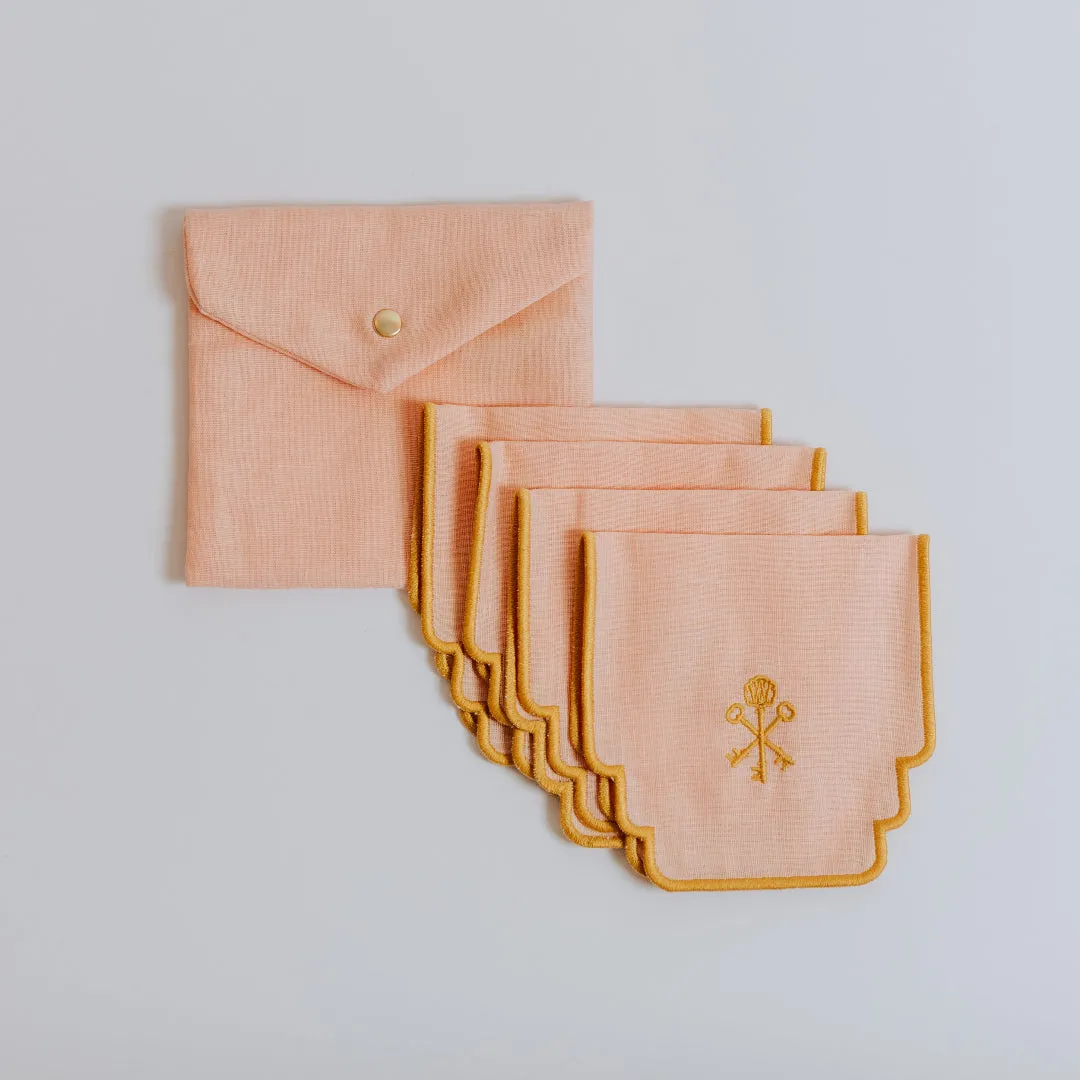 Pappy Van Winkle Embroidered Cocktail Napkins cocktailservetten set van 4 linnenmix