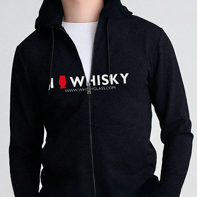 The Glencairn Glass hoodie rits zwart katoen