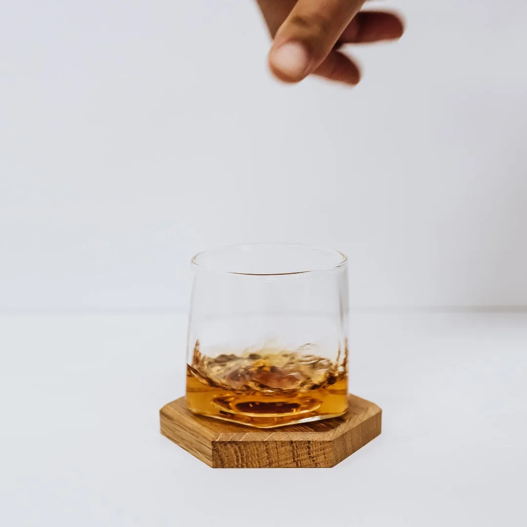 Pappy & Company Spinning Glass Set bourbonset met onderzetters