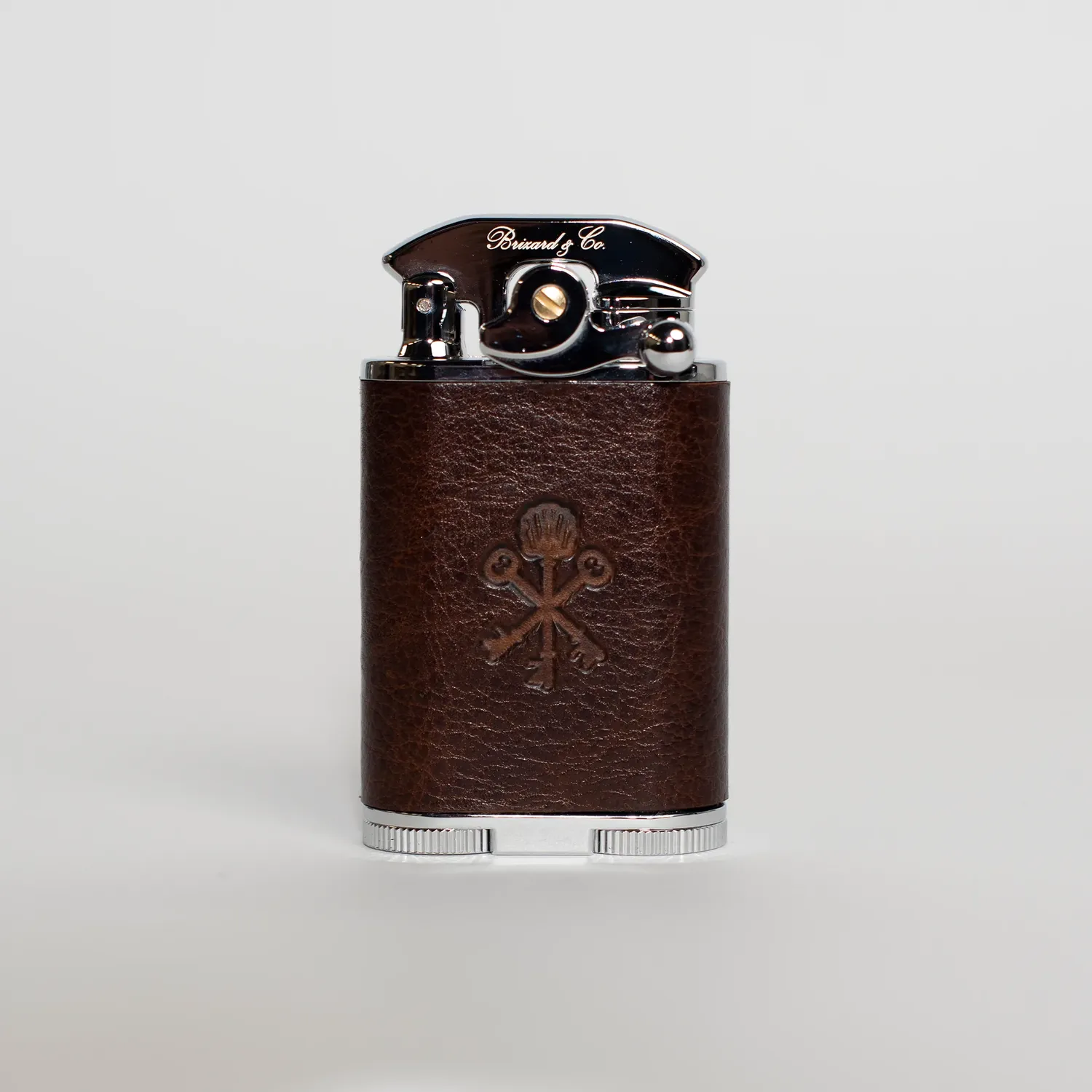 Pappy & Company Custom Table Lighter Gatsby tafelaansteker antiek zadelbruin leer