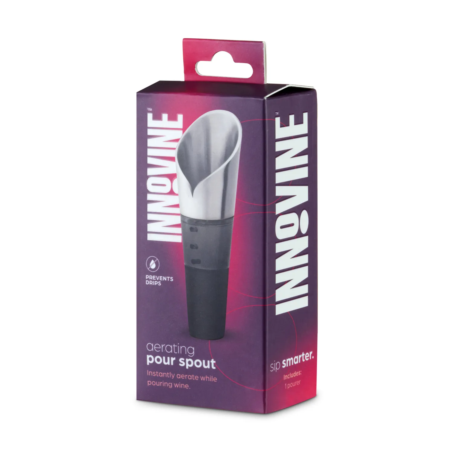 Innovine Serve Aerating Pour Spout wijnschenker grijs