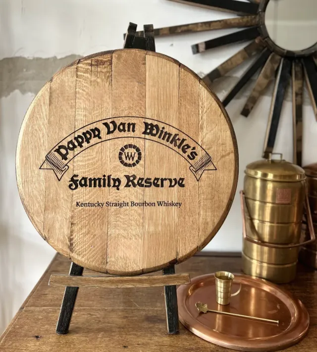 Pappy Van Winkle Custom Engraved Authentic Pappy Van Winkle Barrel Head