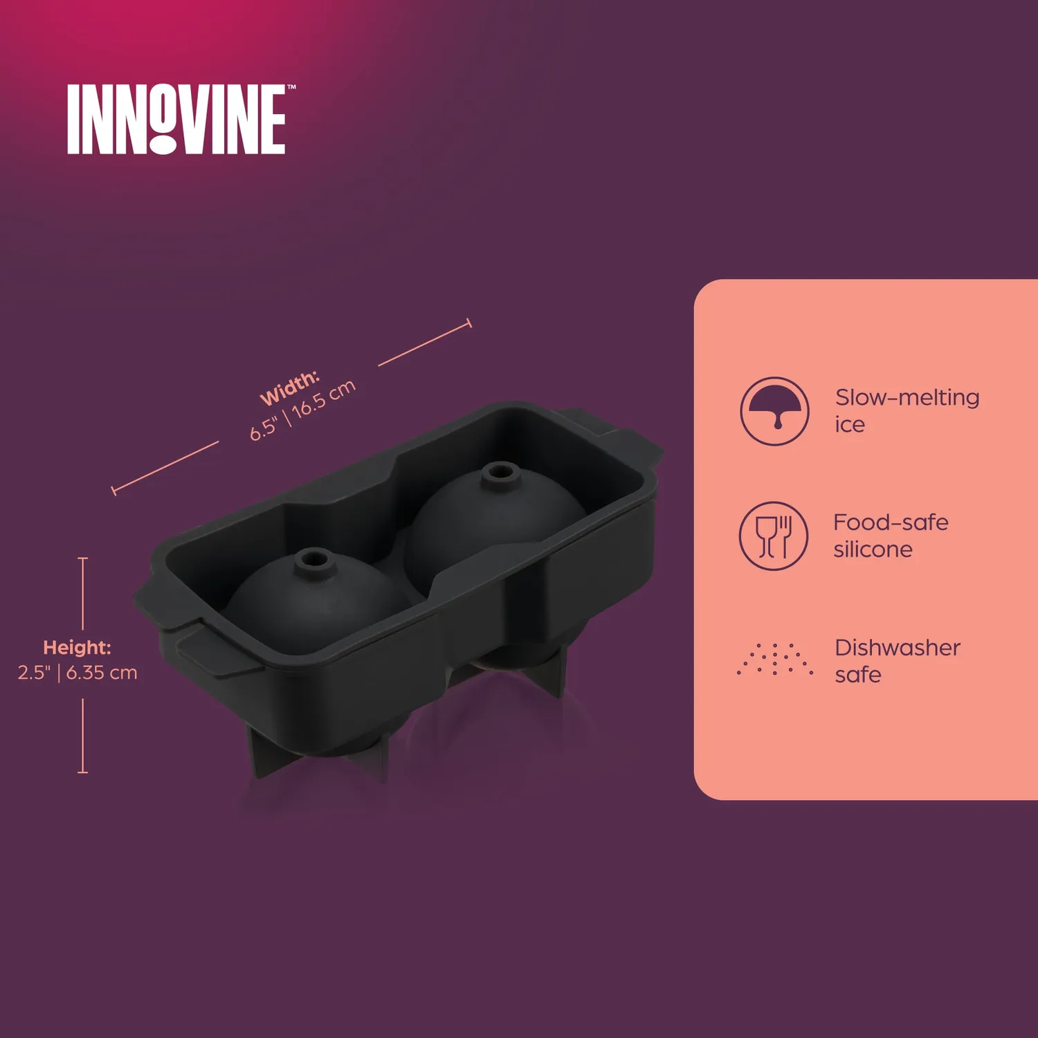 Innovine Chill ijsballen mal 2 bollen 57 mm siliconen