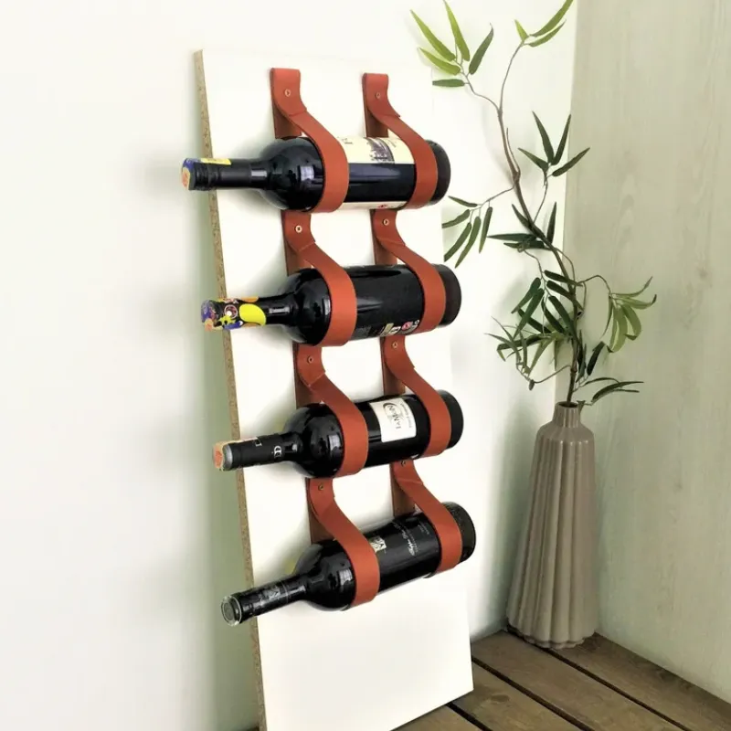 Memoire Anello wijnrek 1 fles vegan leer wand