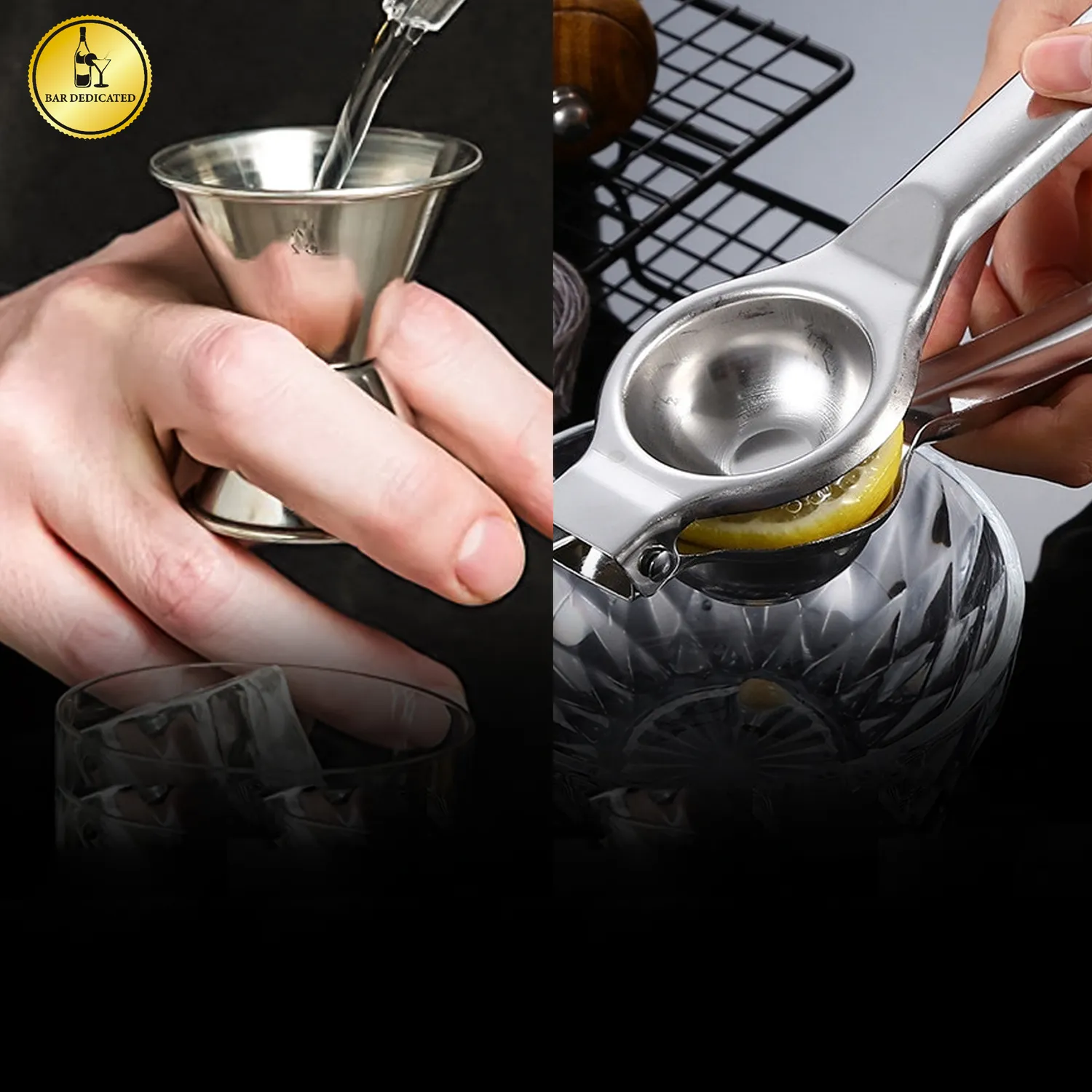 Bar Dedicated Silver 8-delige cocktailset zilver met standaard