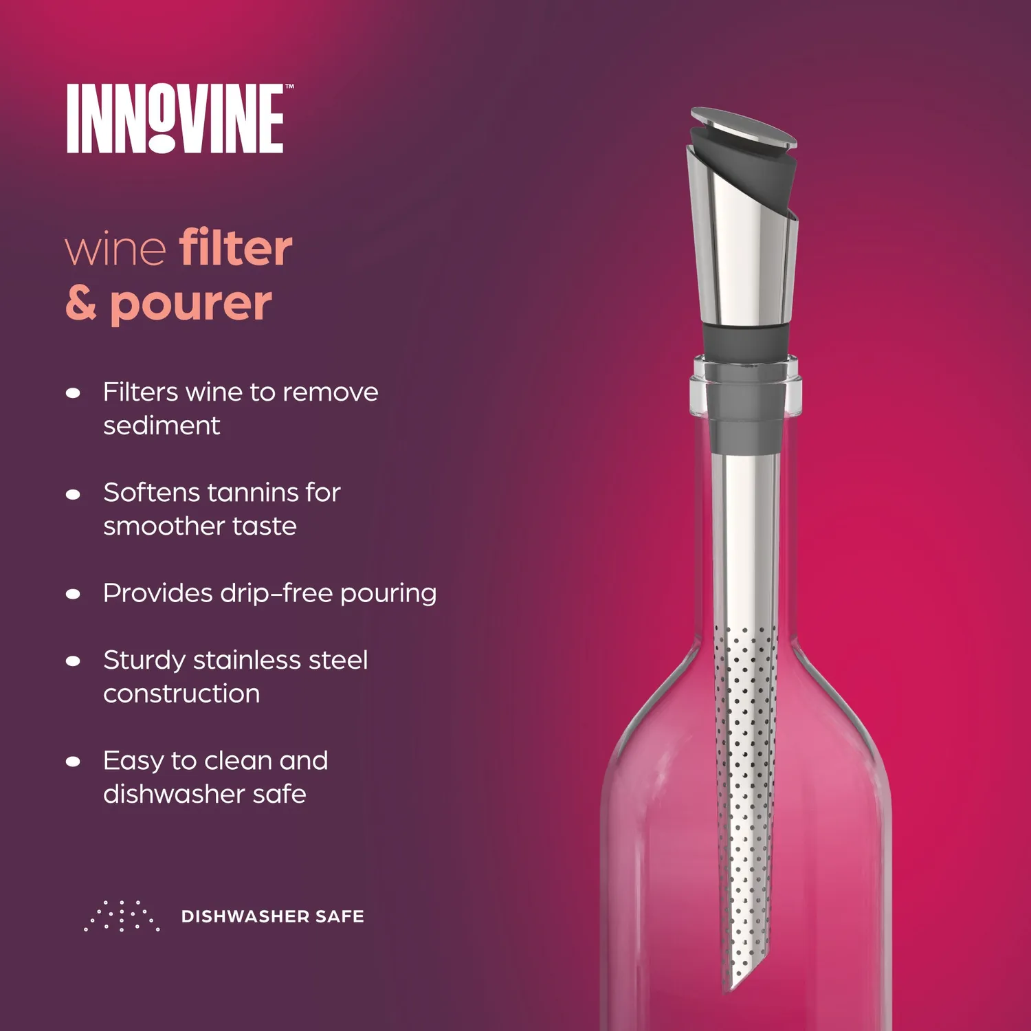 Innovine Serve Wine Filter and Pourer wijnfilter met schenktuit