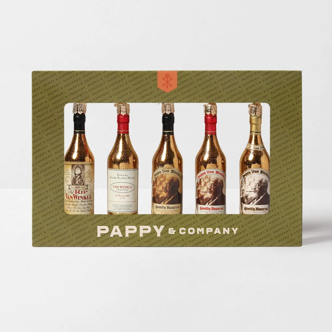 Pappy Van Winkle Custom Pappy Ornament Set glazen kerstornamenten 5 stuks