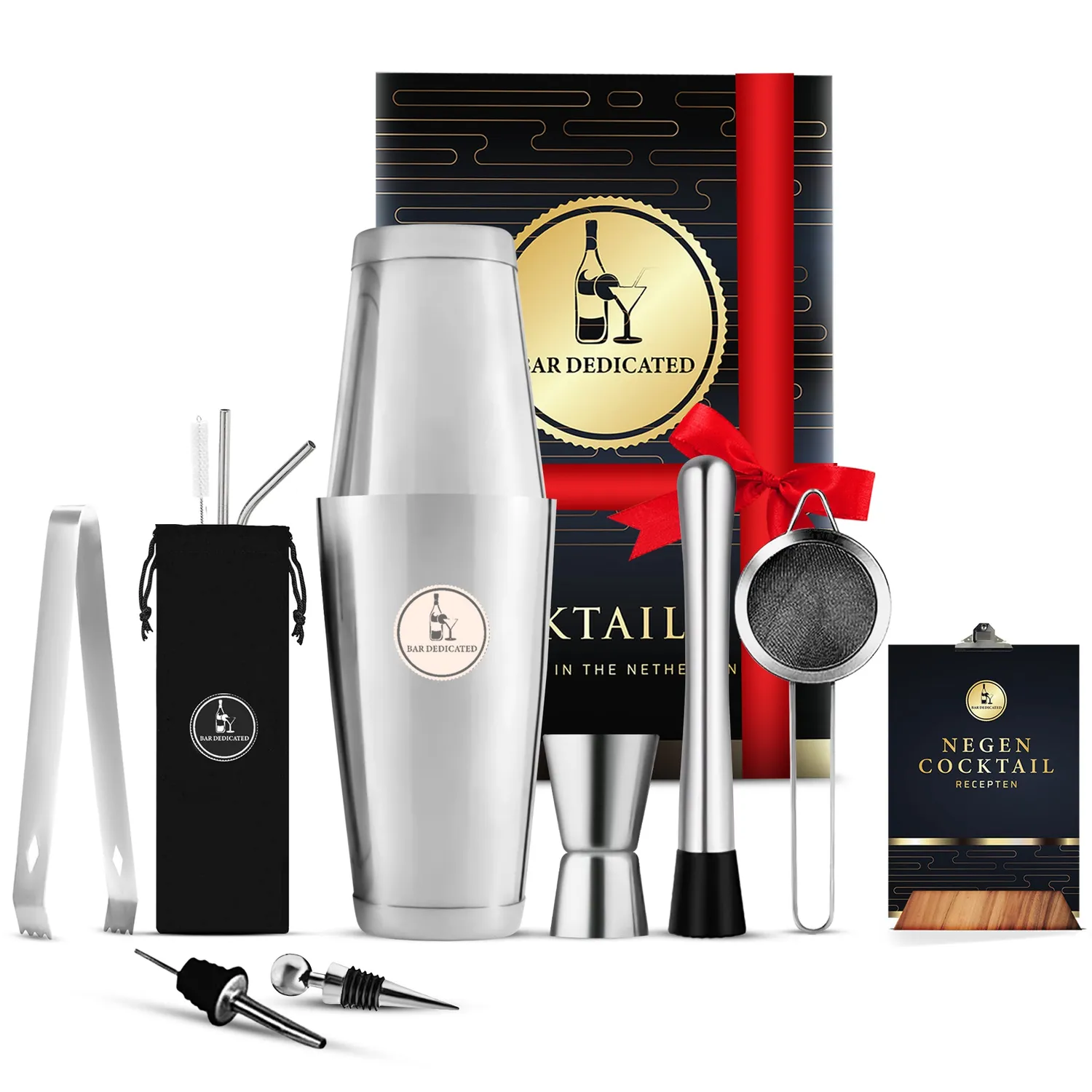 Bar Dedicated Black 13-delige cocktailset Boston shaker