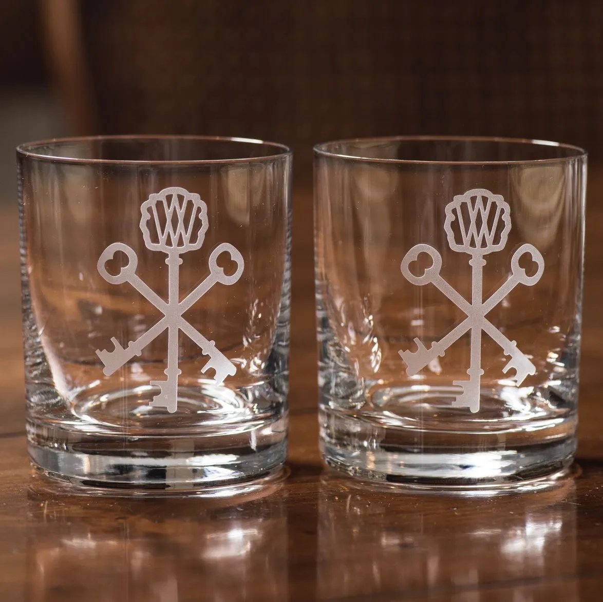 Pappy Van Winkle Key-etched Crystal Old Fashioned glazen set van 2