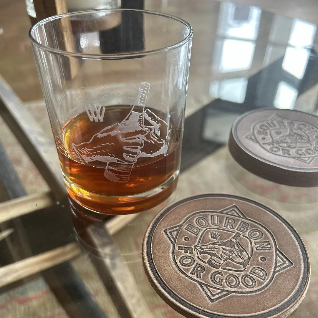 Pappy Van Winkle Bourbon For Good onderzetters leer set van 4