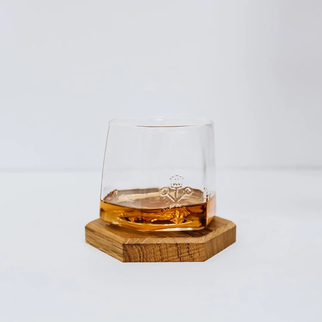 Pappy & Company Spinning Glass Set bourbonset met onderzetters