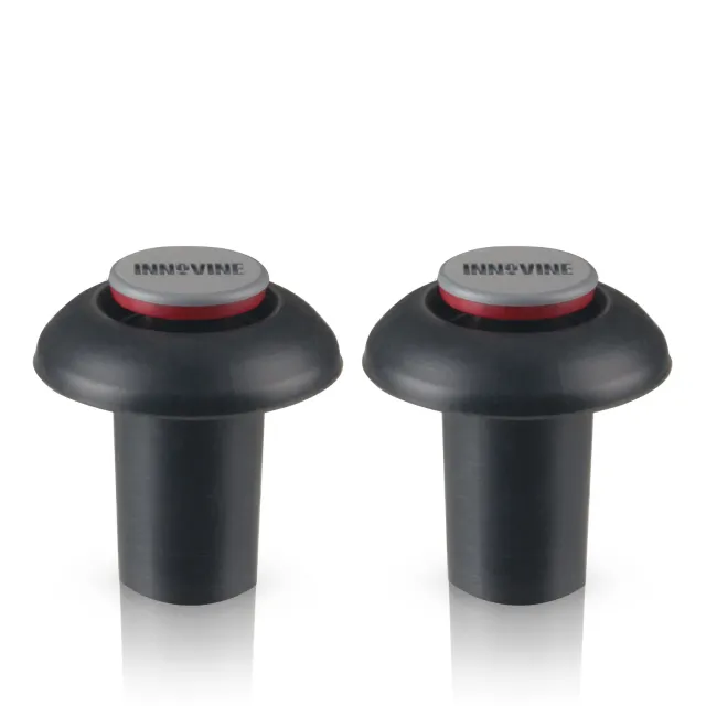 Innovine Save Vacuum Pump wijnstopper set van 2 zwart