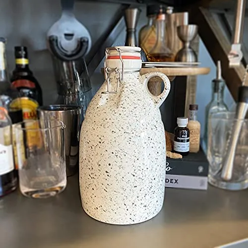 Amehla keramische growler beugelfles 2,5L zwart-wit