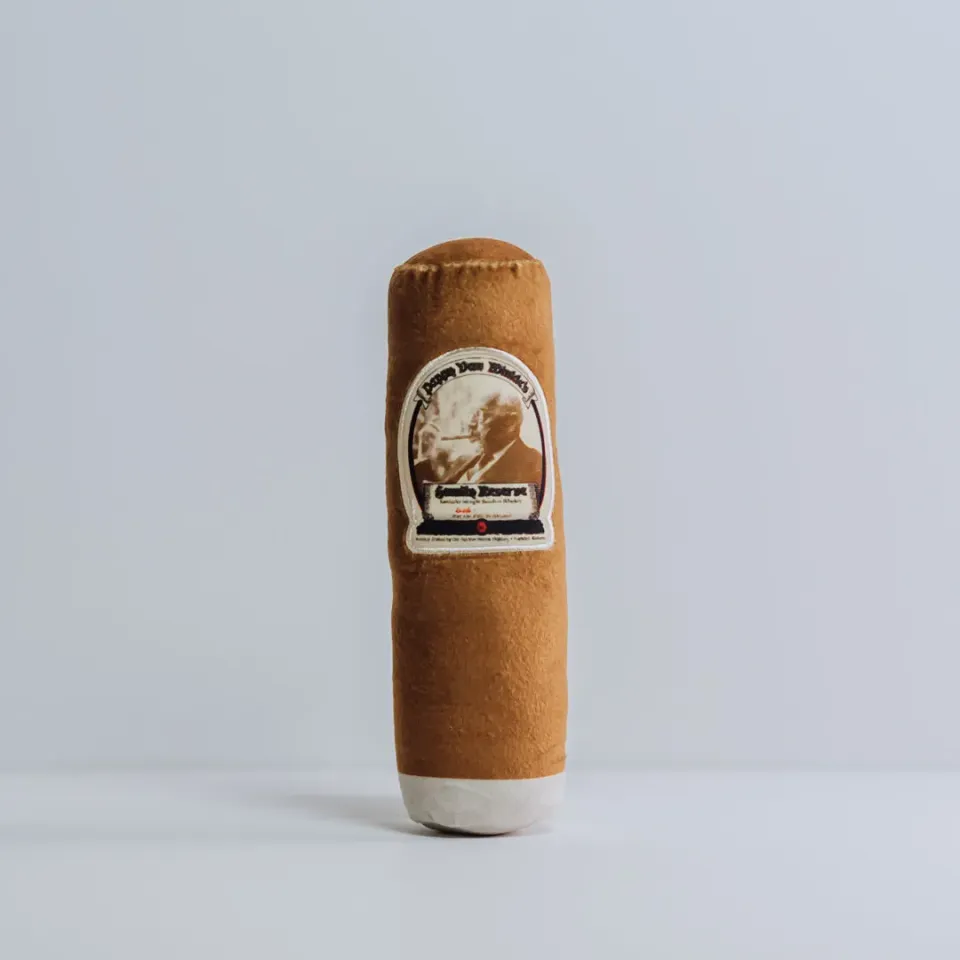 Pappy Van Winkle Pappy Cigar pluche hondenspeeltje met pieper, 12 stuks