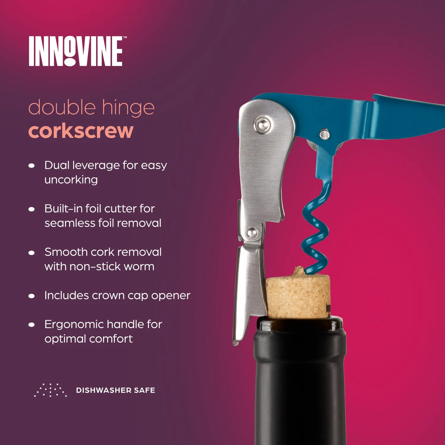 Innovine Serve Double Hinged Corkscrew kurkentrekker