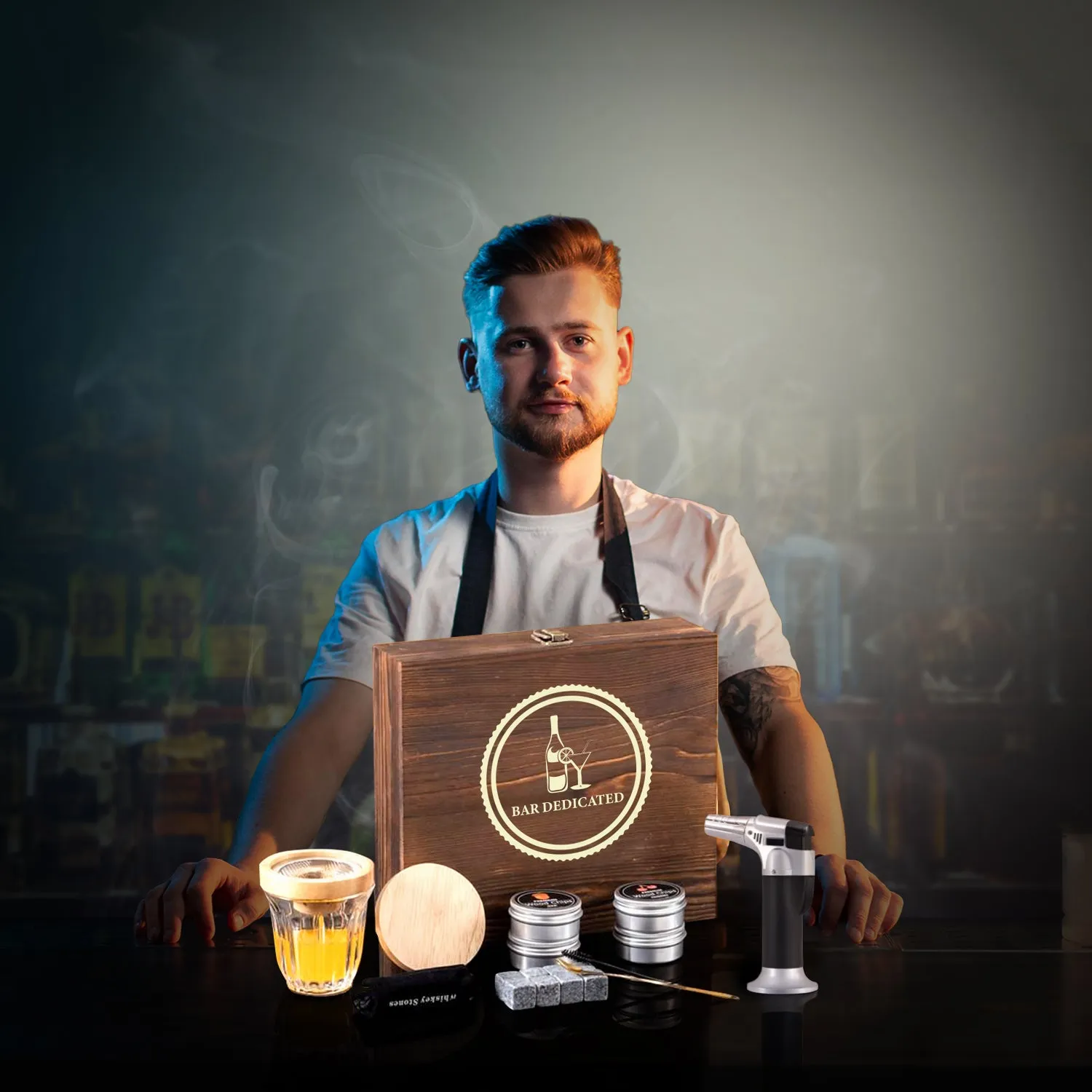 Bar Dedicated Cocktail Smoker luxe whisky rookset met torch