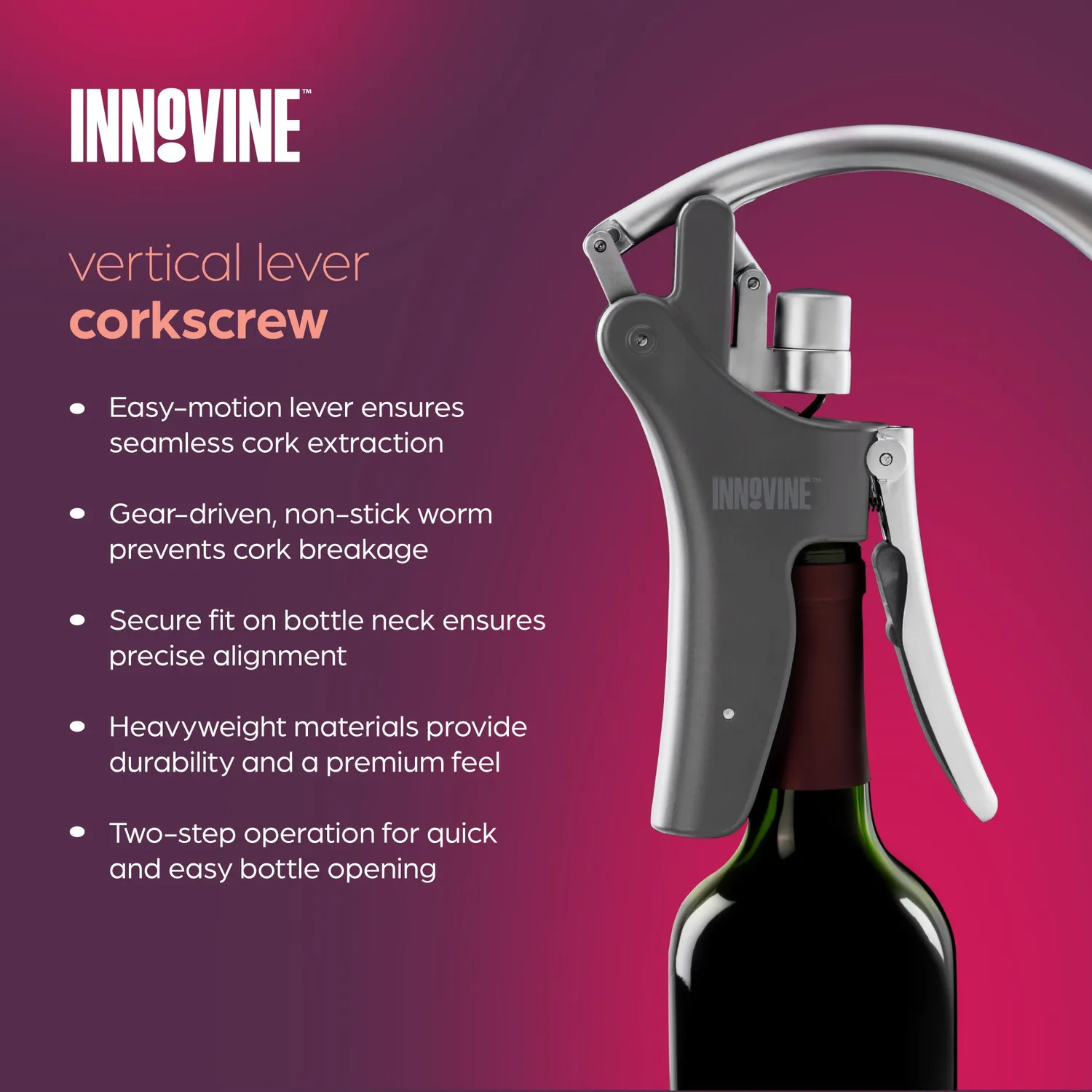 Innovine Lever Corkscrew 4-Piece Gift Set wijnaccessoireset