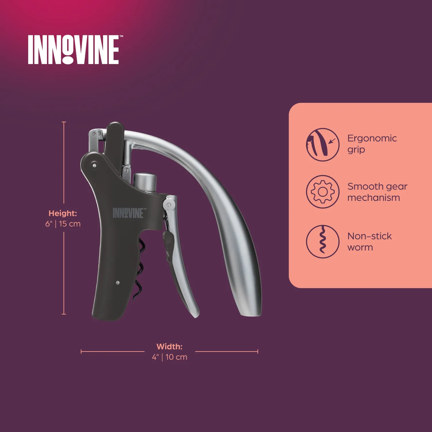 Innovine Serve Vertical Lever Corkscrew kurkentrekker