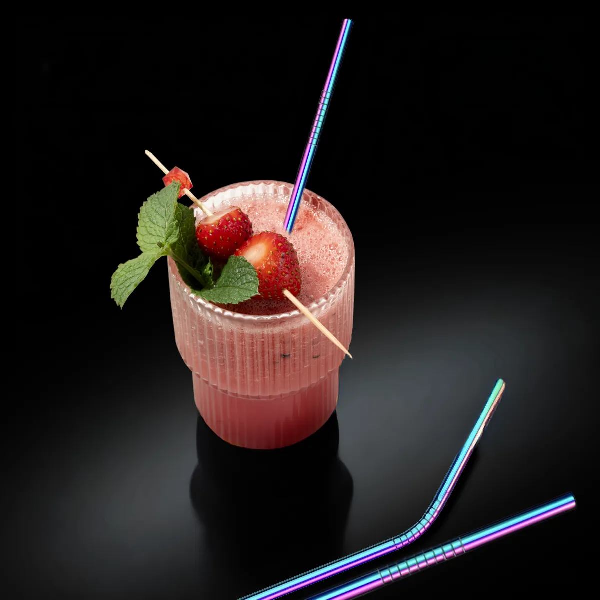Bar Dedicated cocktail rietjes rvs met borstel