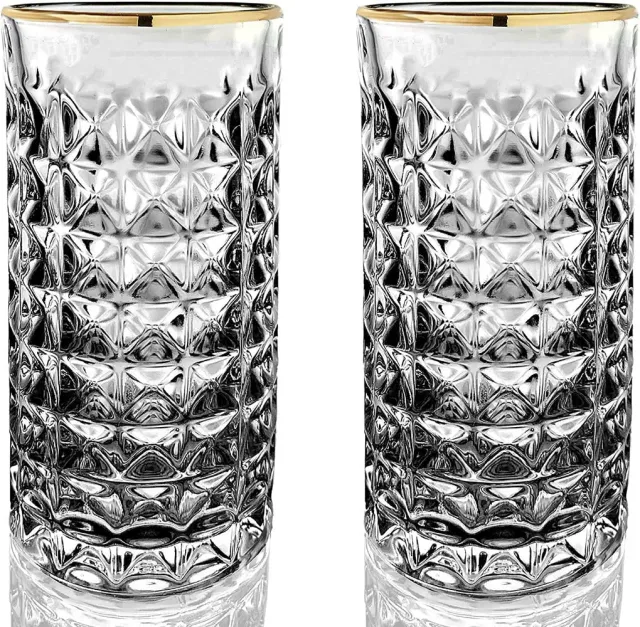 Amehla Gold Rimmed Highball Collins-glas goudrand