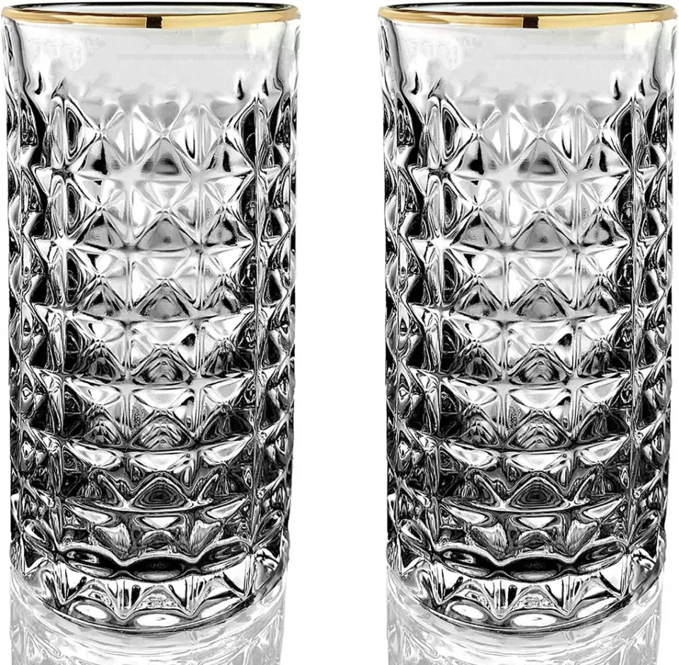 Amehla Gold Rimmed Highball Collins-glas goudrand