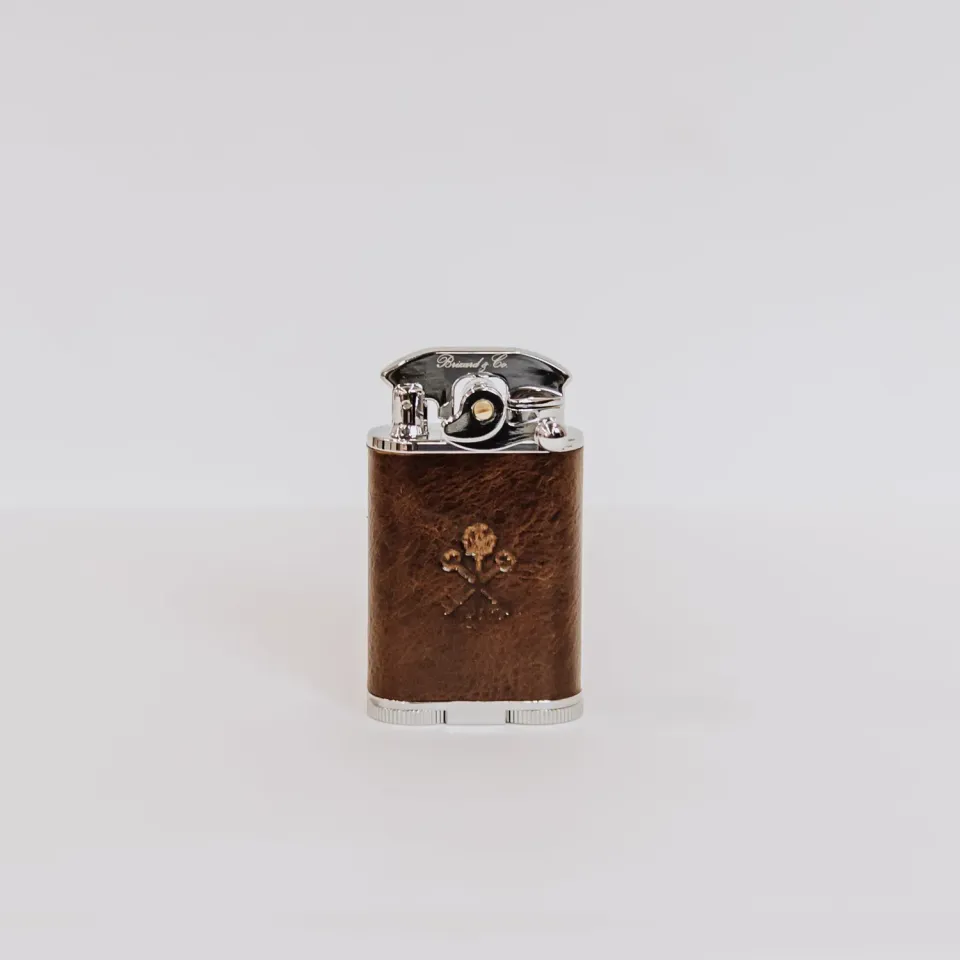 Pappy & Company Custom Table Lighter Gatsby tafelaansteker antiek zadelbruin leer