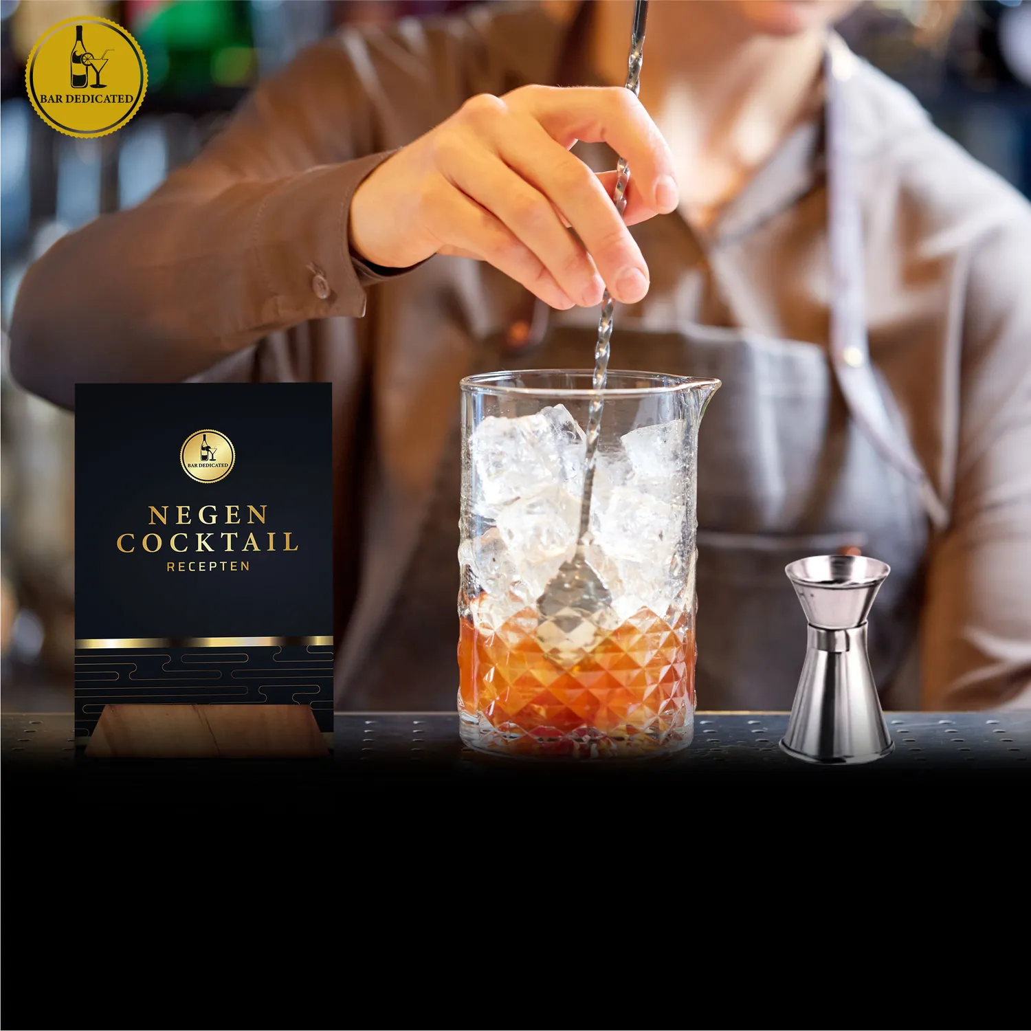 Bar Dedicated Silver 23-delige cocktailset met standaard