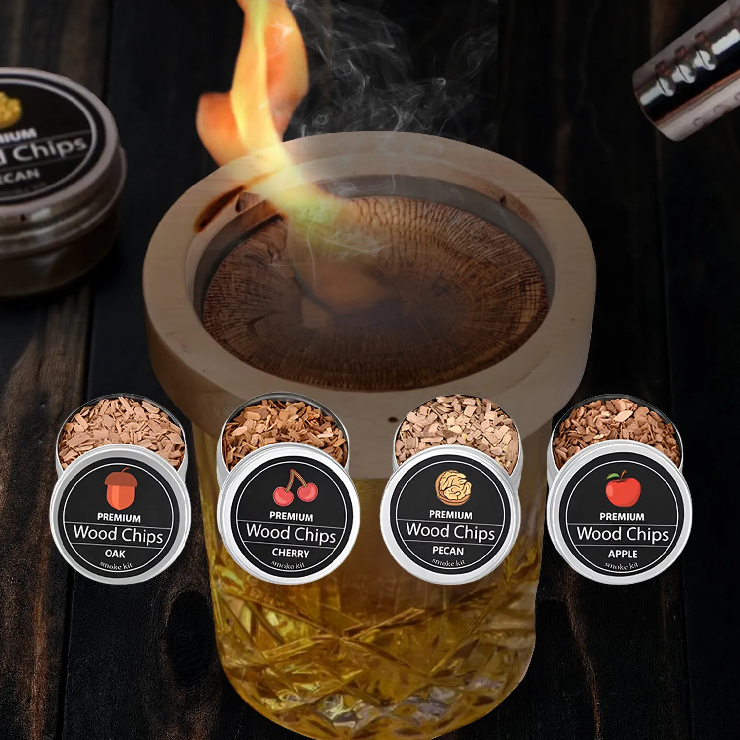 Bar Dedicated Cocktail Smoker luxe whisky rookset met torch