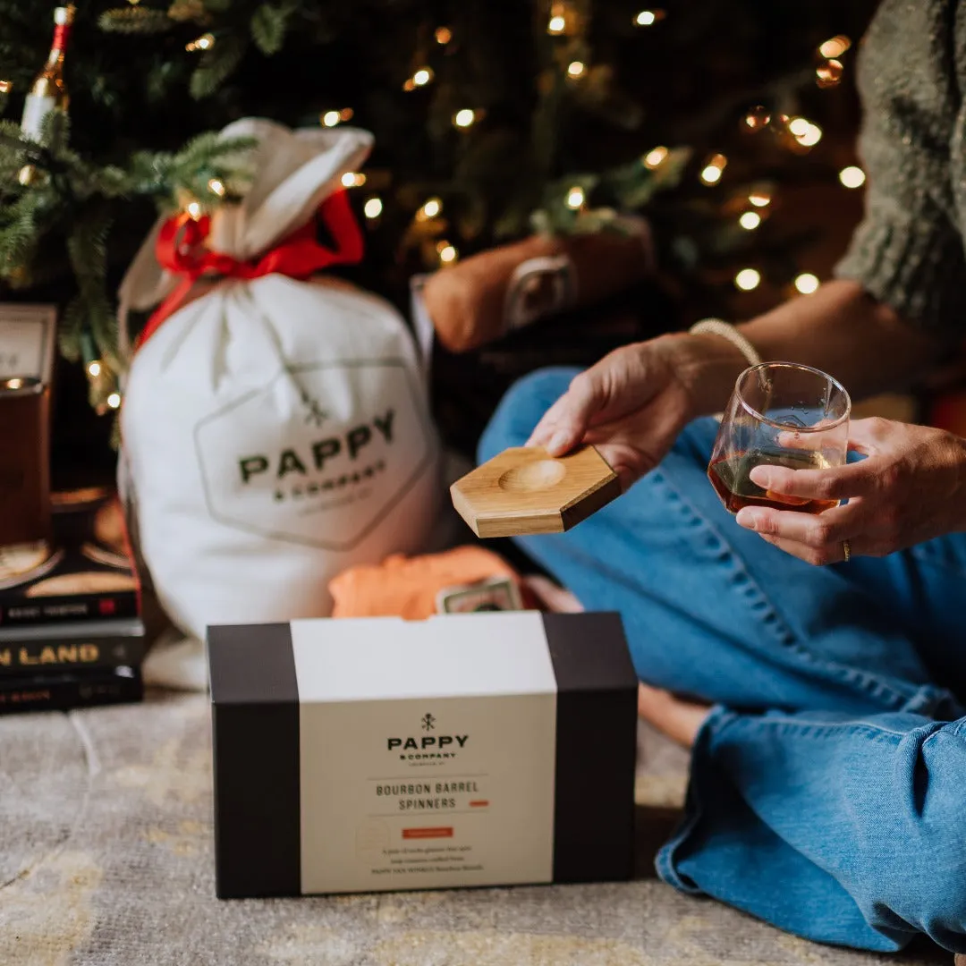 Pappy & Company Spinning Glass Set bourbonset met onderzetters