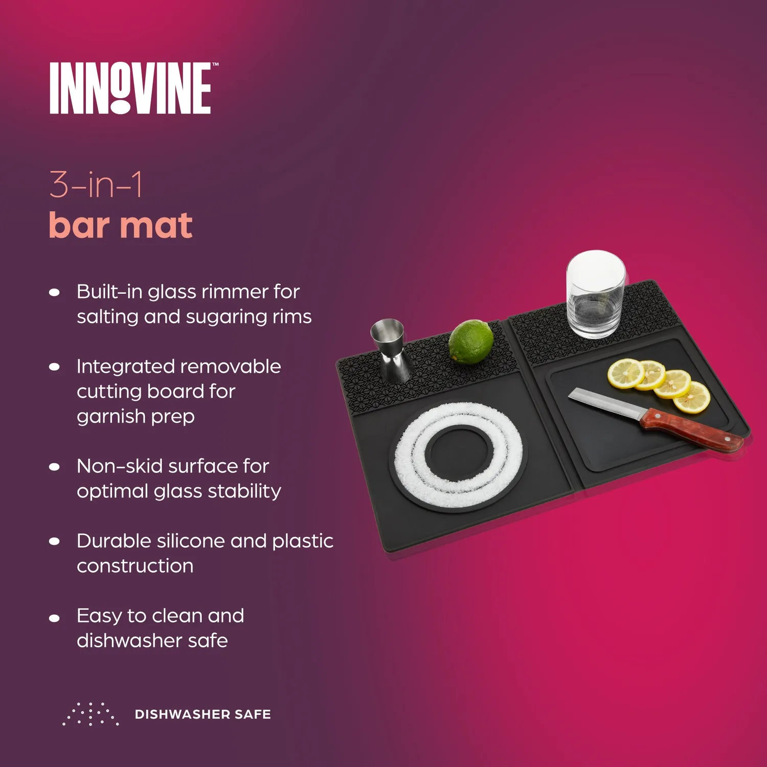 Innovine Mix bar mat 3-in-1 met snijplank siliconen