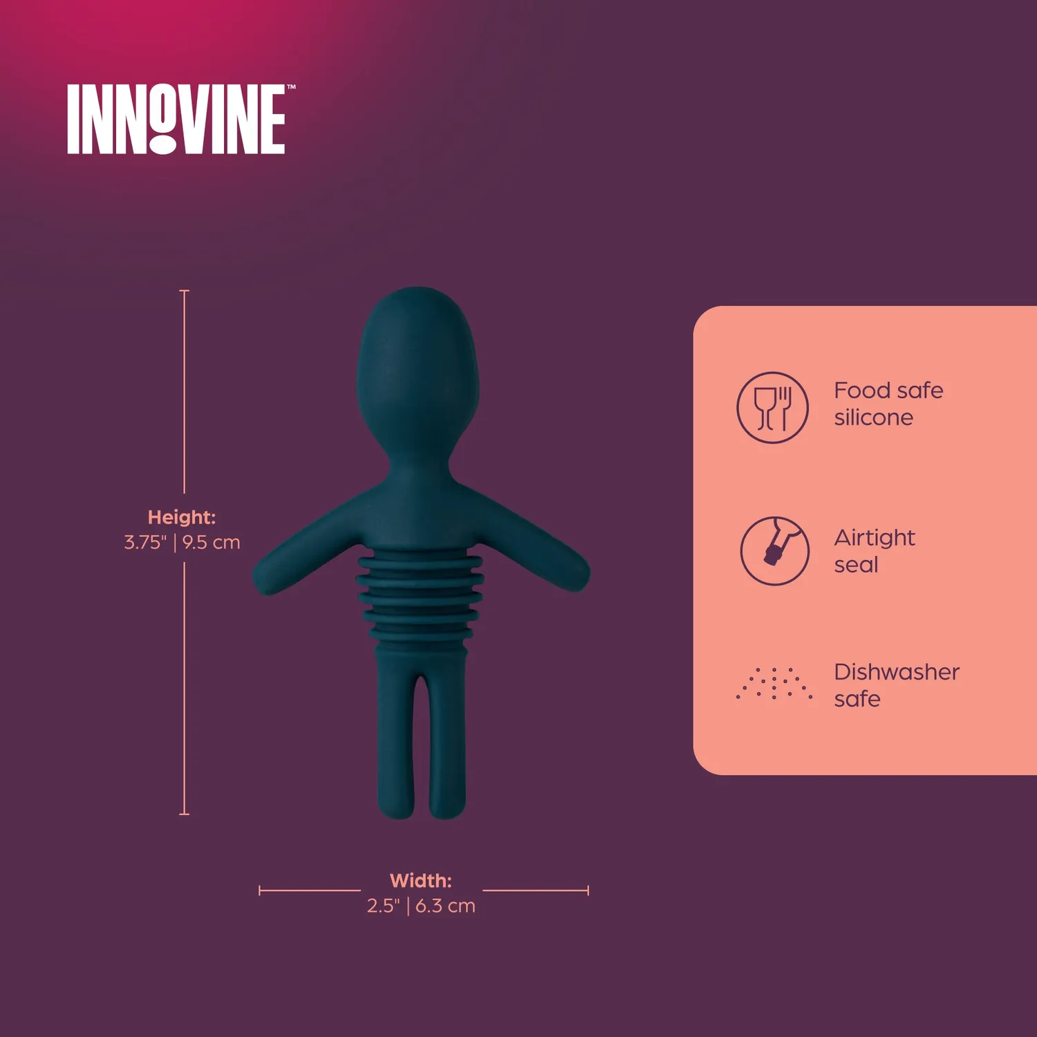 Innovine Save siliconen flessenstop grappig