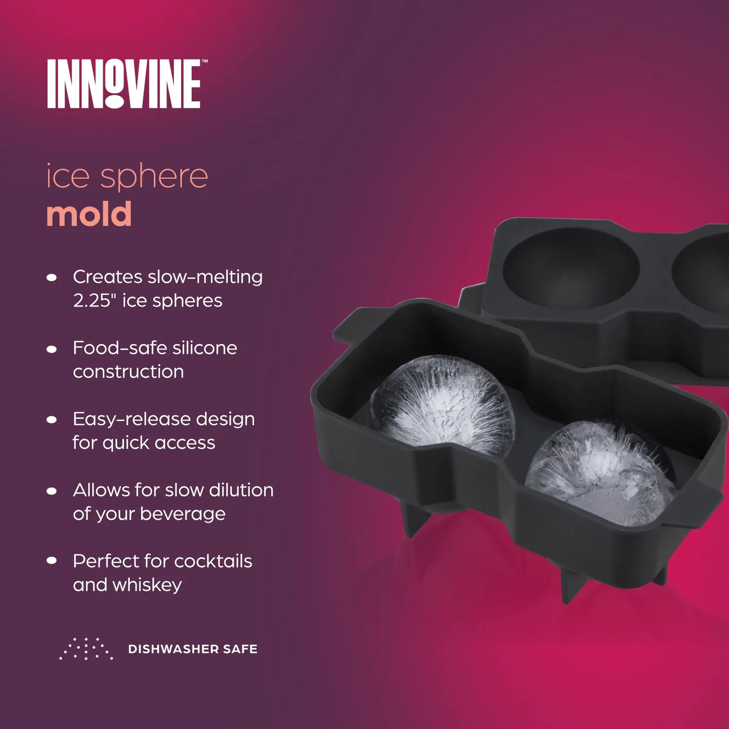 Innovine Chill ijsballen mal 2 bollen 57 mm siliconen