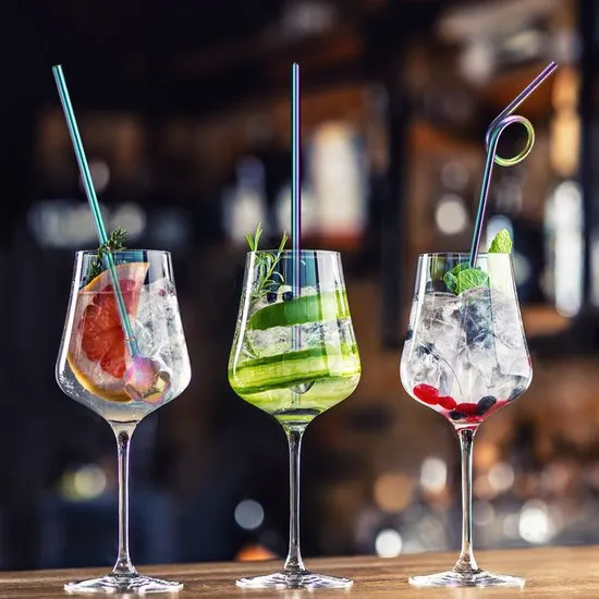 Bar Dedicated rvs rietjes regenboog herbruikbaar