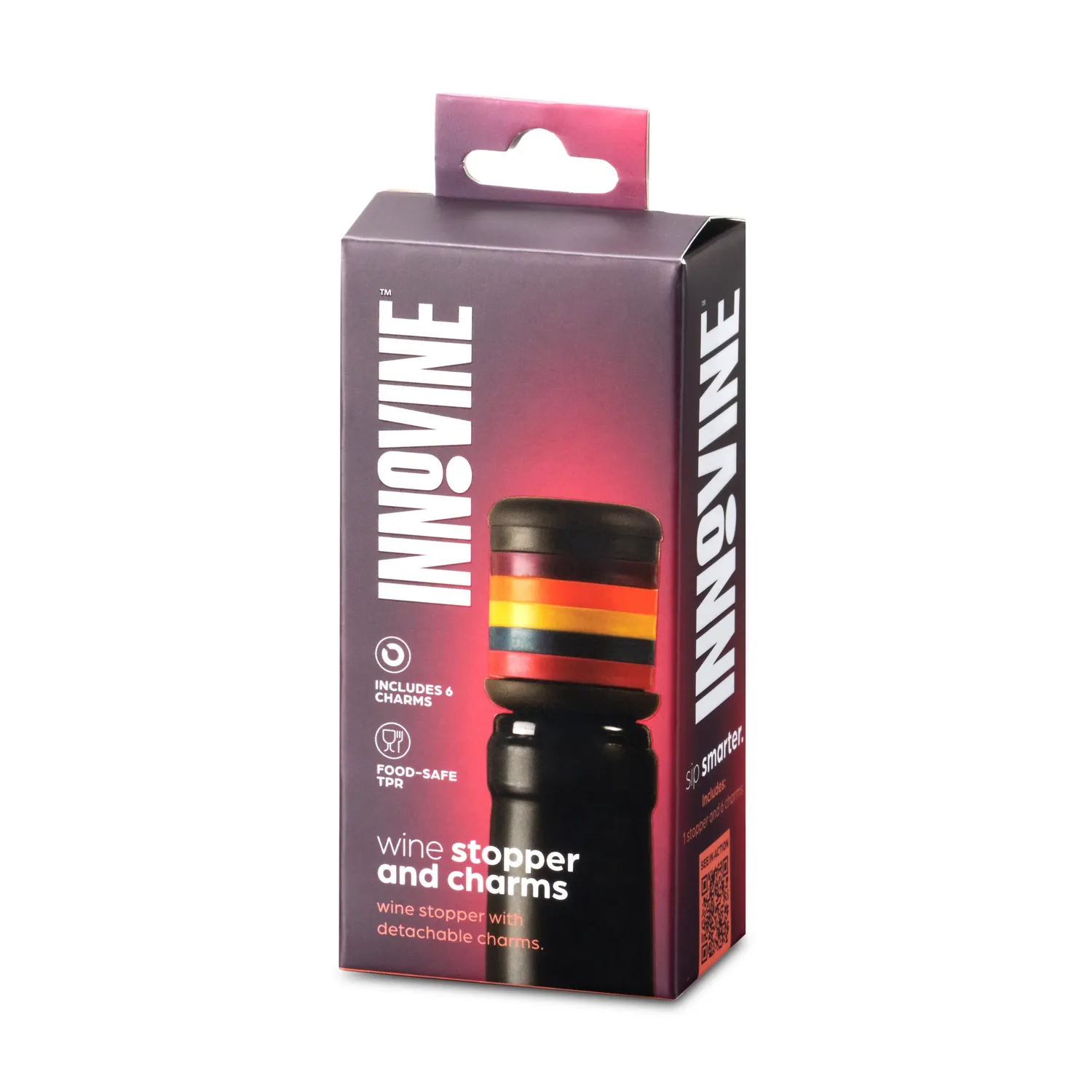 Innovine Save wijnstopper met 6 glascharmes silicone