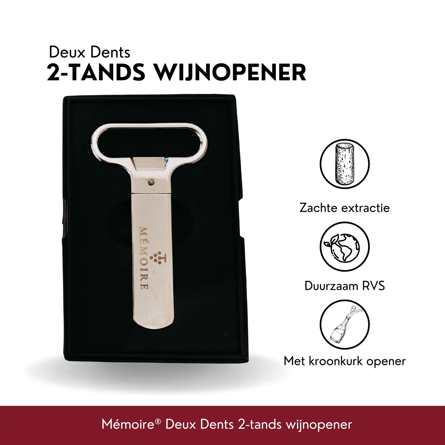 Memoire Deux Dents wijnopener 2-tands met geschenkdoos