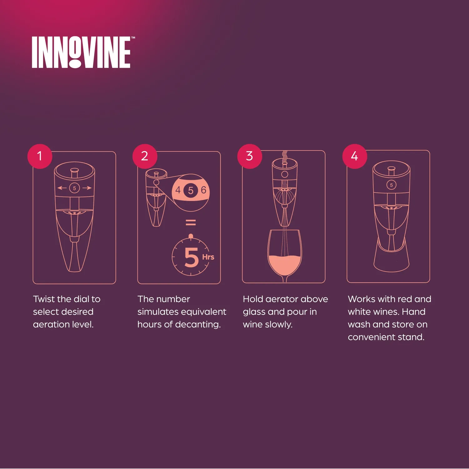 Innovine Serve Adjustable Wine Aerator wijnbeluchter